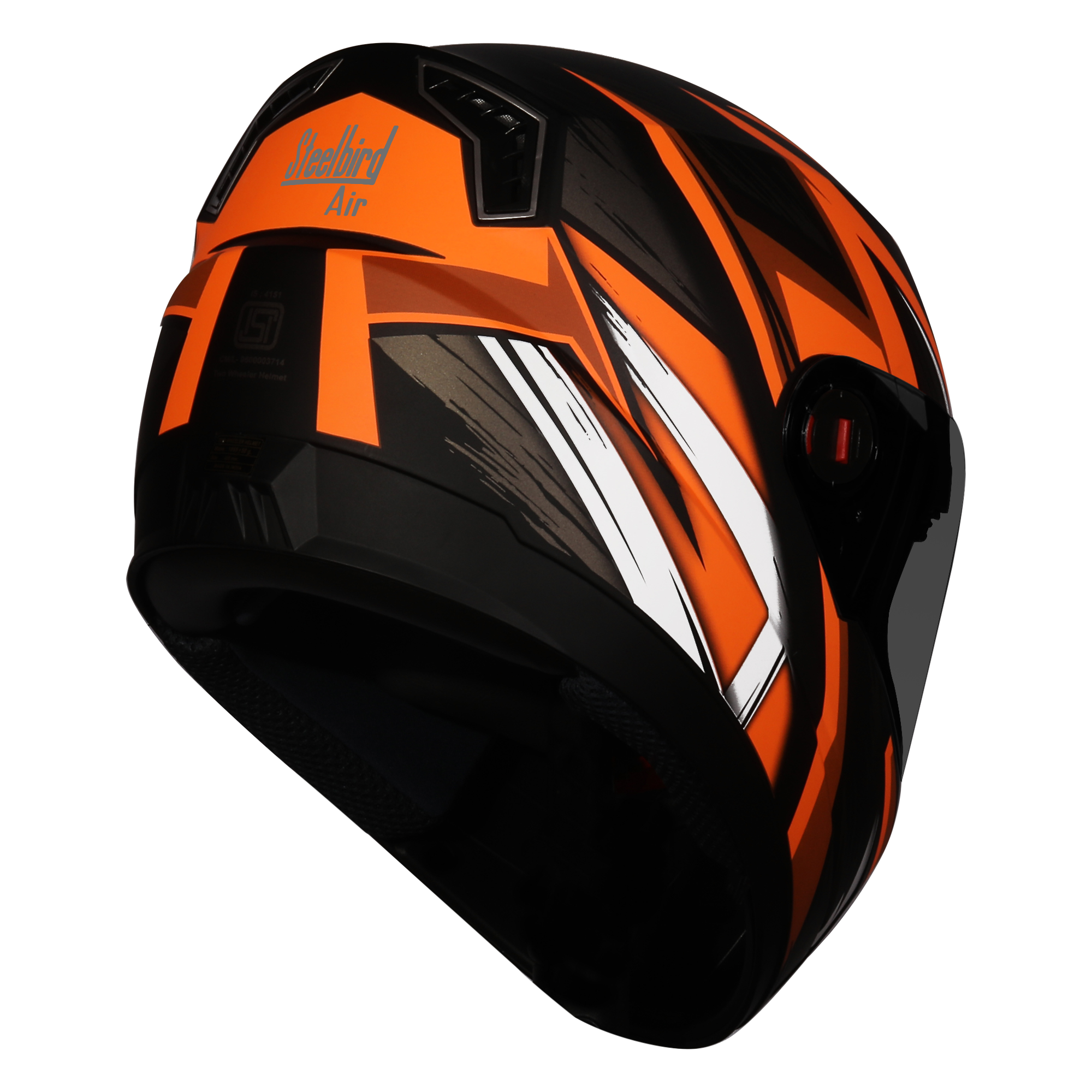 SBA-1 THRYL Mat Black With Orange ( Fitted With Clear Visor Extra Blue Chrome Visor Free)